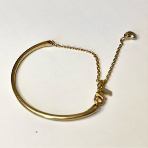 Coach Brushed Gold bracelet W/ Heart Charm and Cubic Zirconia
